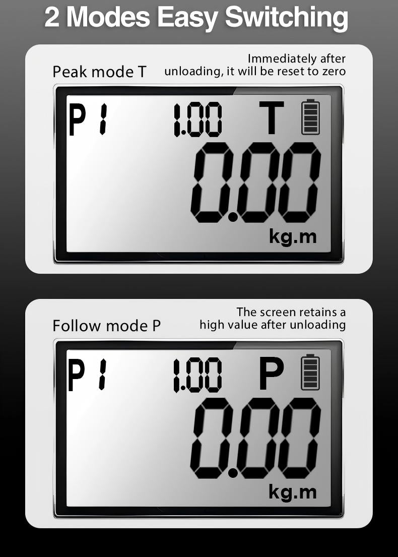 Digital Torque Wrench 0.15-100 N.m 2% Accuracy Preset & LED/Buzzer Alerts for Bike Motorcycles Automotive Wrench Tool