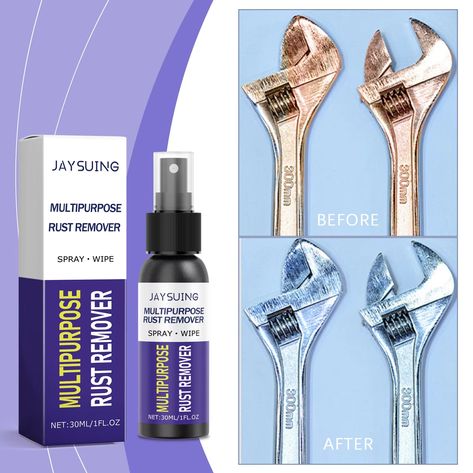 30ml Rust Remover Potent Car Detailing Maintenance Multi-Purpose Supplies Auto Accessories Gadget Anti-Rust Metal Chrome