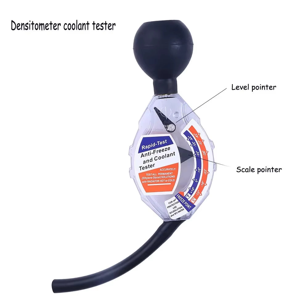 Car Radiator Coolant Tester, Durable Antifreeze Tester Tool for Cooling System, Auto Replacement Parts, High Accuracy Dial