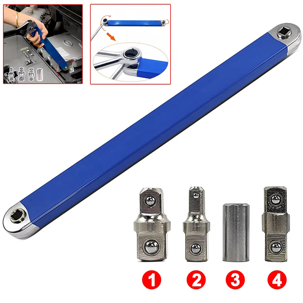 Extension Ratchet Wrench 15-inch Extension Wrench 3/8" Offset Impact-Ready Socket Wrench Tools Versatile Square Drive Adapters
