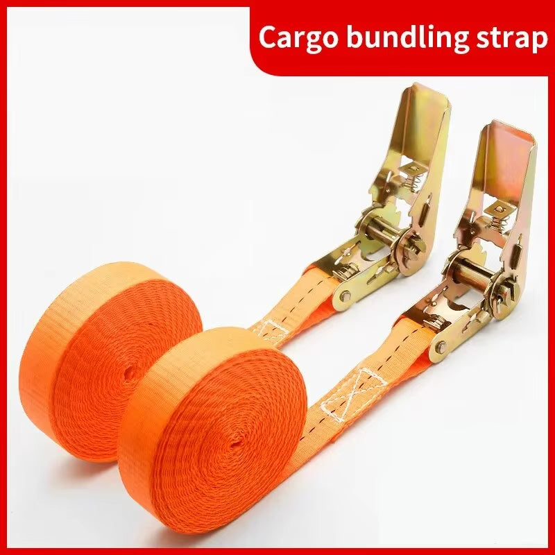 Heavy Duty Ratchet Straps with Metal Buckle - Tie Down Belts for Car, Truck, Cargo & Luggage