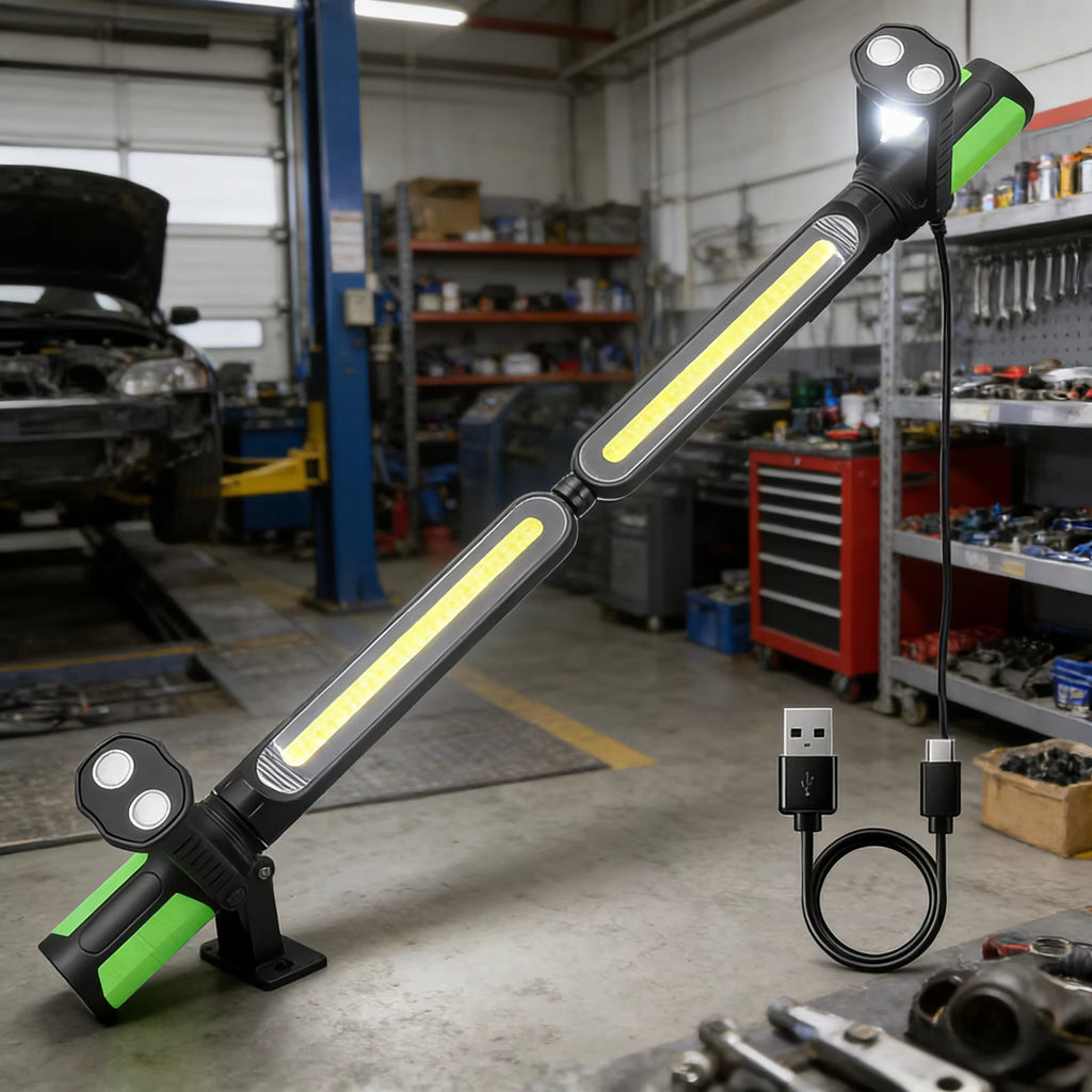 Magnetic Swivel Hook Rechargeable LED Work Light for Automotive Repair Under Hood Lighting Mechanic Garage Workshop Tools