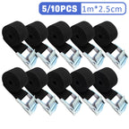 5/10 pcs 1M Buckle Tie-Down Belt Cargo Straps For Car Motorcycle Bike With Metal Buckle Tow Rope Strong Ratchet Belt for Luggage
