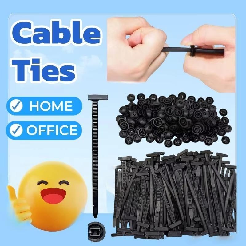 Self-Locking Nylon Universal Cable Tie Buckle Premium Plastic Wire Ties Heavy Duty Cable Fixed Strap for Mudguard Cable Clips