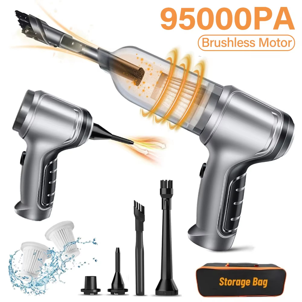 Wireless Portable Car Vacuum Cleaner 95000PA High Power 2 in 1 Mini Handheld Vacuum Cleaner Blower for Car Home
