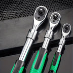 1/4，3/8，1/2 Inch Drive Socket Ratchet Set Extendable Handle Wrench 72-Tooth Quick-Release Reversible