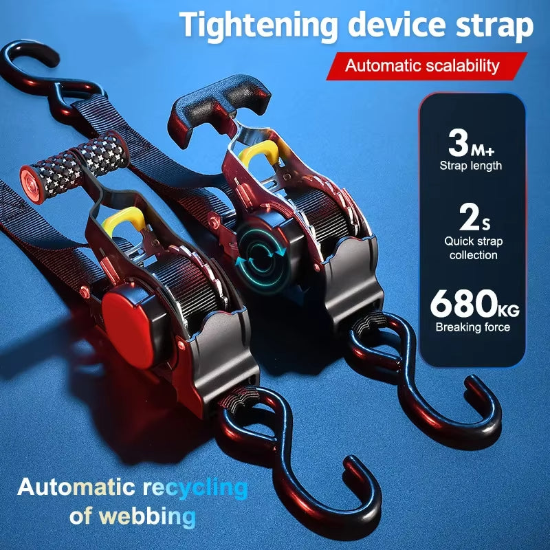 Retractable Auto Ratchet Strap Automatic Shrink Bundle Convenience Luggage Straps