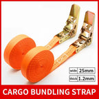 Heavy Duty Ratchet Straps with Metal Buckle - Tie Down Belts for Car, Truck, Cargo & Luggage