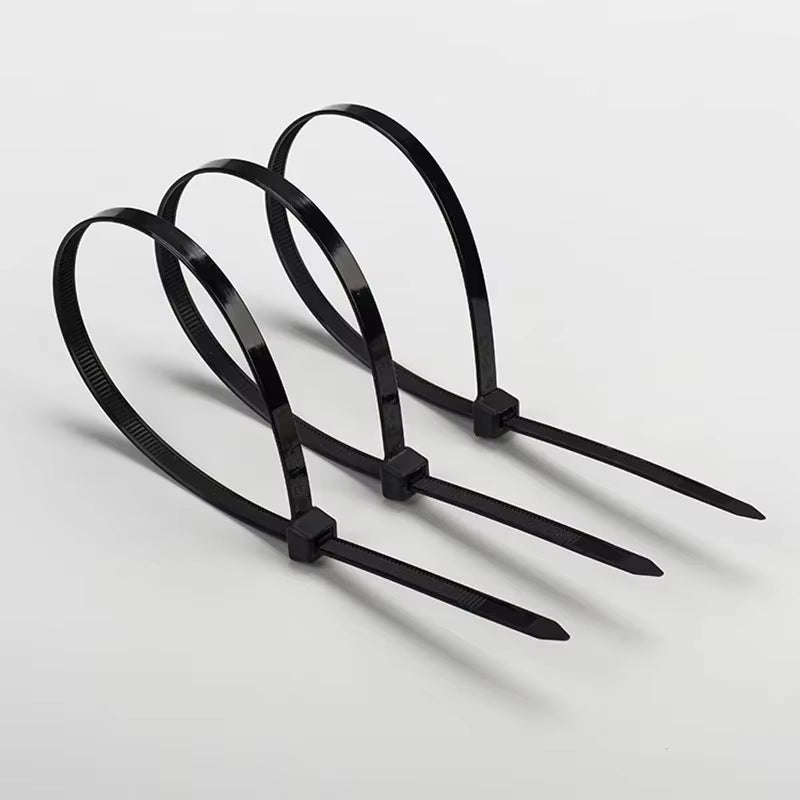 Self-locking Plastic Nylon Tie 100 PCS Black Cable Tie Zip Wraps Strap Nylon Cable Tie Set