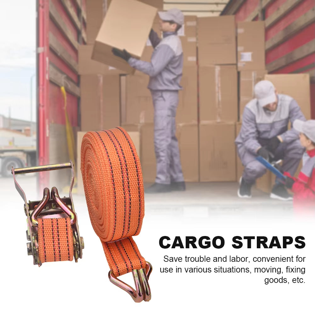 Heavy Duty Ratchet Tie Down Straps 3-10 Meter Long 40mm Wide Double Hook Lashing Belt for Truck Cargo Securing Transport Binding