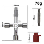 4in1 Silver Key Wrench Electrical Elevator Control Cabinet Valve Inner Triangle Quadrangle Screwdriver Tool Set