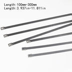 100Pcs 304#Stainless Steel Cable Ties 4.6mm Heavy Duty Self-Locking Cable Zip Tie