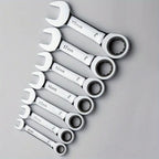 6-19mm Short Handle Quick Ratchet Wrench 72 Teeth Multi Functional Portable Short Dual-use Plum Blossom Small Wrench Hand Tools