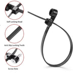 100PCS Screw Hole Cable Ties Reusable Fixed Nylon Cable Ties Self-locking Cord Ties