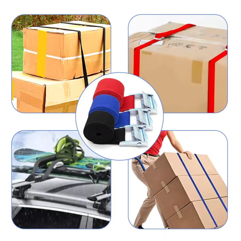 5/10 pcs 1M Buckle Tie-Down Belt Cargo Straps For Car Motorcycle Bike With Metal Buckle Tow Rope Strong Ratchet Belt for Luggage