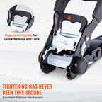4pcs Trailer Ratchet Tie Down Straps with Padded Handles Hook Brake Binding Belt for Moving Securing Cargo Motorcycle