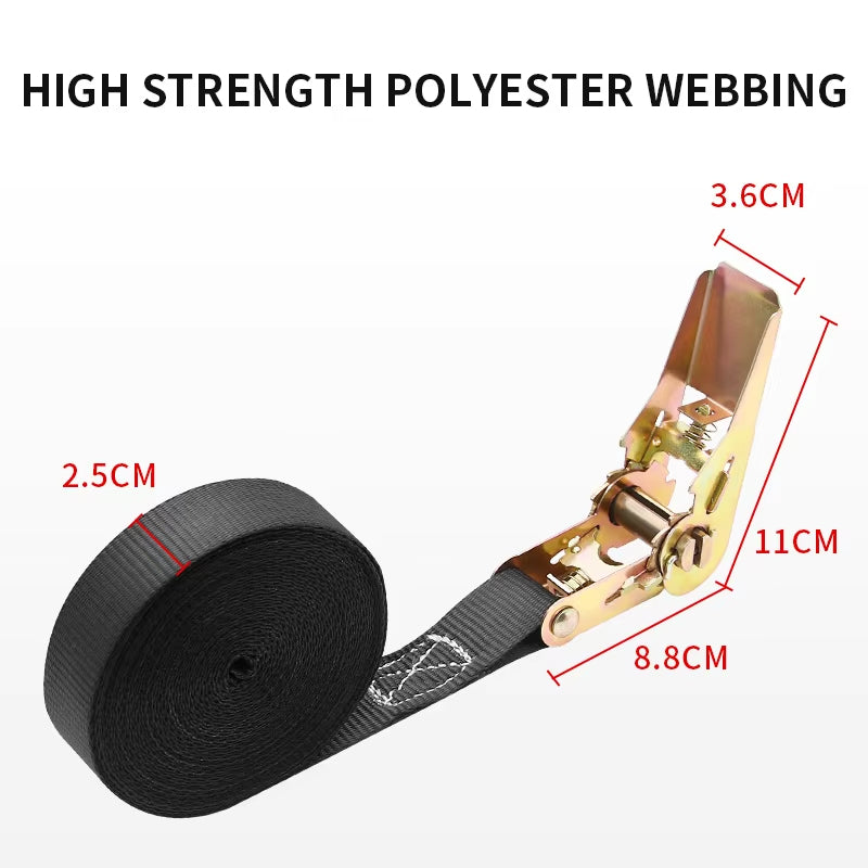 Self-Locking Ratchet Rope Tightener Truck Binding Strap Tightener Cargo Packing Strap