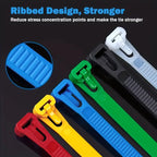 100Pcs Reusable Nylon Cable Ties 3.6x150mm, Lock Loop, Removable for Home Office Organization