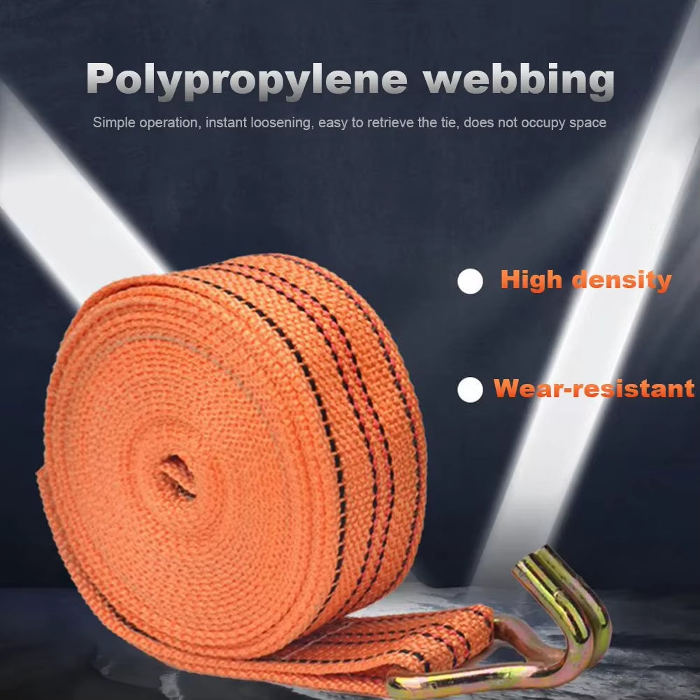 Heavy Duty Ratchet Tie Down Straps 3-10 Meter Long 40mm Wide Double Hook Lashing Belt for Truck Cargo Securing Transport Binding