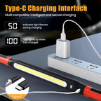 High Lumen Rechargeable LED Work Light for Car Emergency Repair, Powerful Magnetic Flashlight with Hooks and Magnetic Base