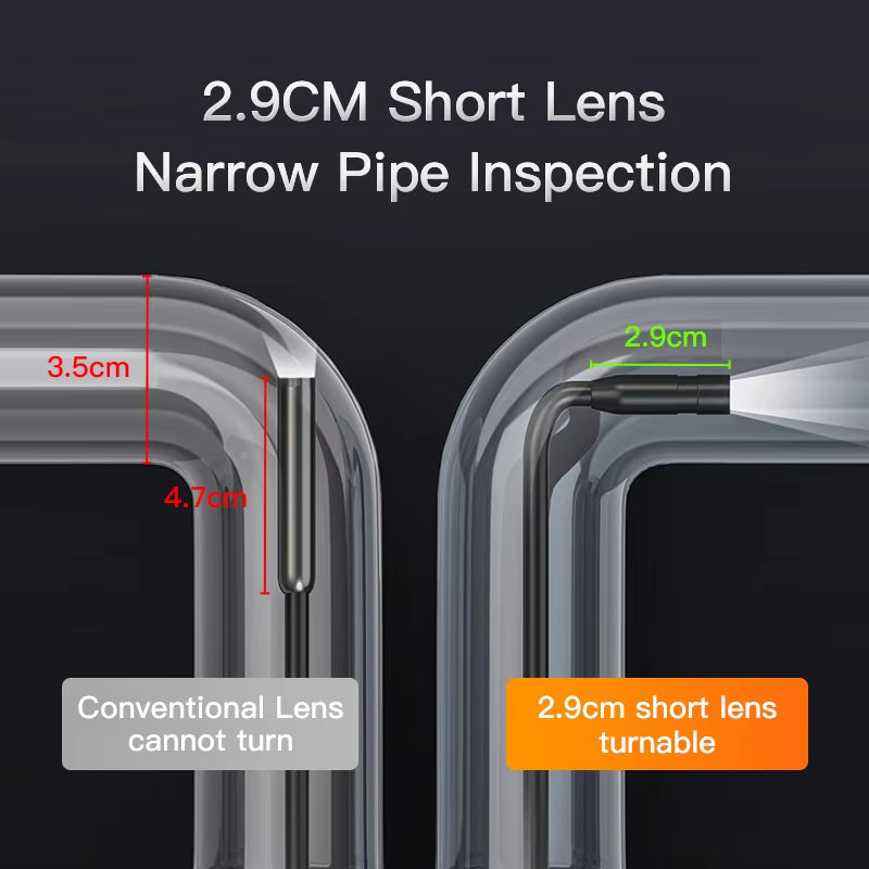 Endoscope Camera with 4.3 Inch IPS HD Screen Borescope Camera HD1080P with 8LED Lights IP67 Waterproof Inspection Camera for Car