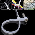 100PCS Screw Hole Cable Ties Reusable Fixed Nylon Cable Ties Self-locking Cord Ties