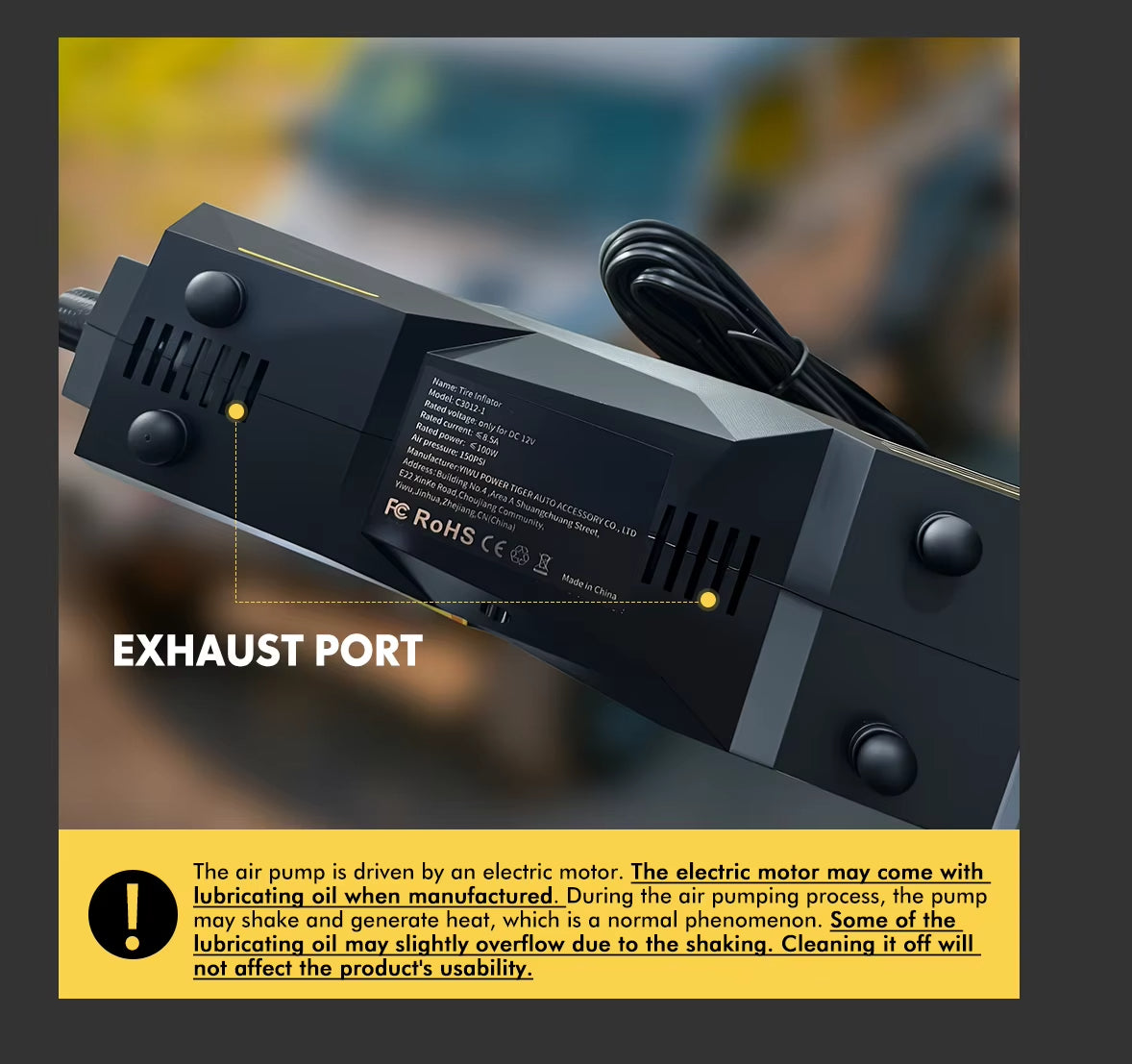 Corded Portable Car Air Pump Upgraded 12V 150PSI Electric Tire Inflator Pump Motorcycle Bike Ball LED Light Car Air Compressor