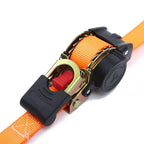 Motorcycle/Car Automatic Retracting Tie-Down Luggage Ratchet Strap with Telescopic Double S-Hook Multi-Purpose Fastening Strap