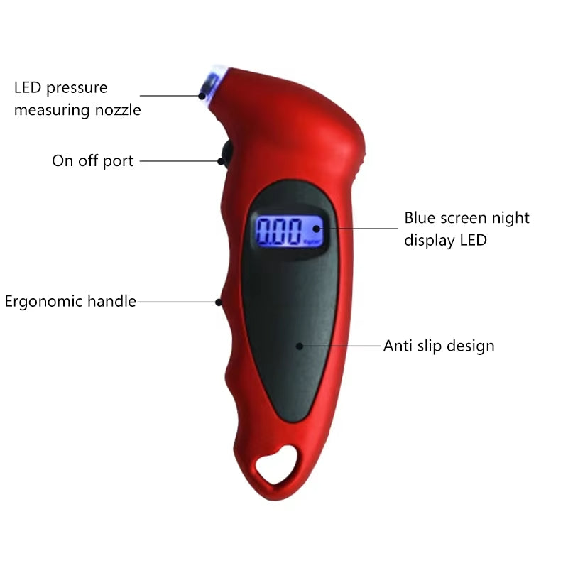 Tire Pressure Gauge Backlight High-precision Digital Tire Pressure Monitoring Car Tyre Air Pressure Gauge Meter LCD Display