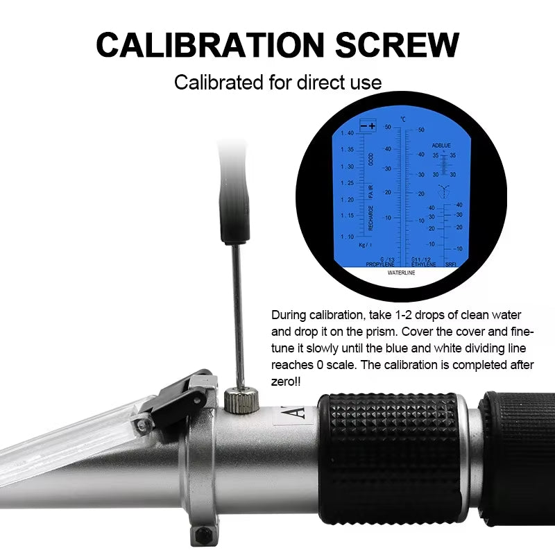 Antifreeze Coolant Refractometer for Automobile Antifreeze System Diesel Exhaust Fluid Battery Acid and Windshield Washer Fluid