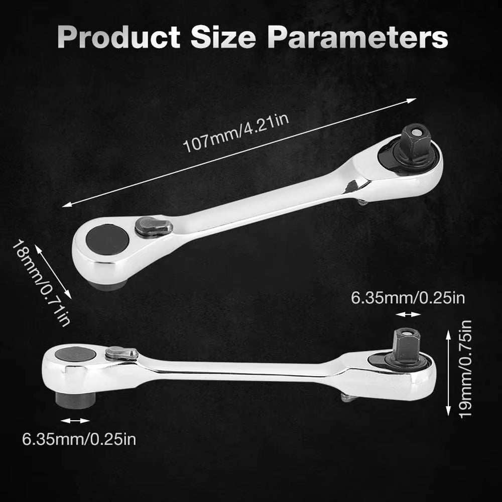 New Mini Ratchet Wrench Double Ended Quick Socket Ratchet Wrench Screwdriver Hex Torque Wrenches