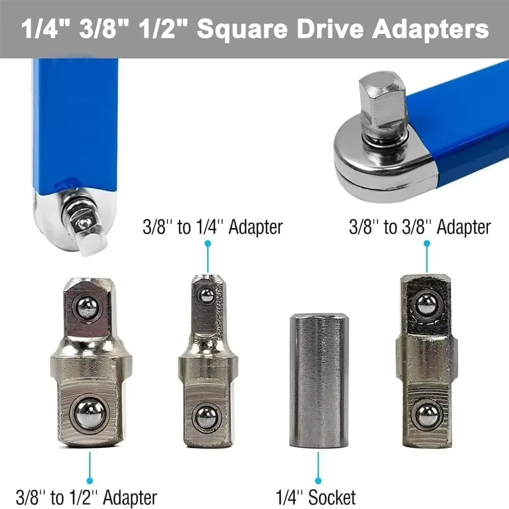 Extension Ratchet Wrench 15-inch Extension Wrench 3/8" Offset Impact-Ready Socket Wrench Tools Versatile Square Drive Adapters