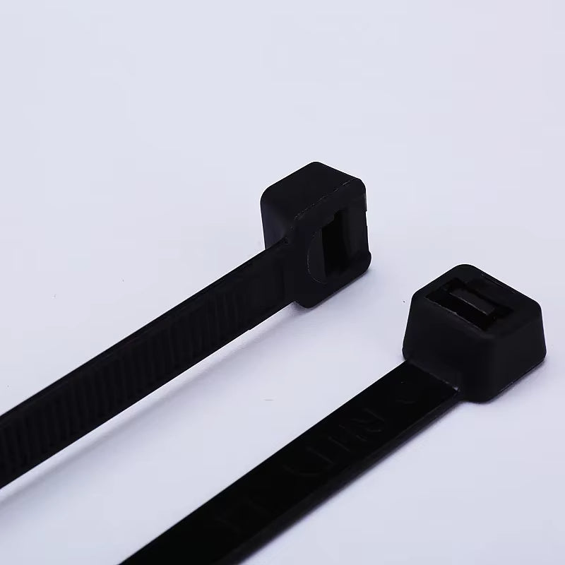Self-locking Plastic Nylon Tie 100 PCS Black Cable Tie Zip Wraps Strap Nylon Cable Tie Set