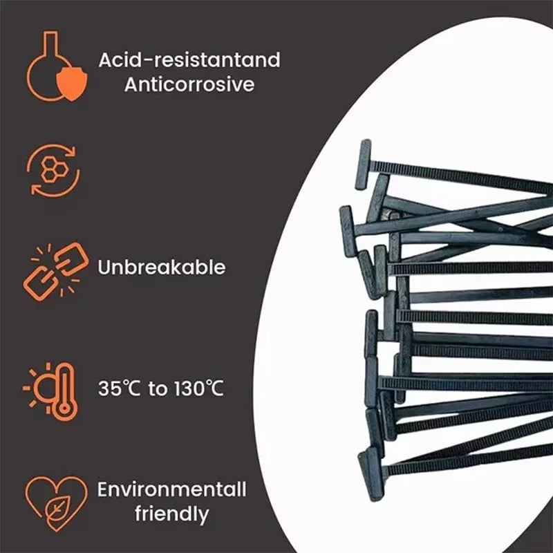 Self-Locking Nylon Universal Cable Tie Buckle Premium Plastic Wire Ties Heavy Duty Cable Fixed Strap for Mudguard Cable Clips