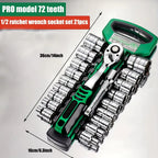 72Drive Socket 21pcs Set 3/8", Ratchet Wrench Sockets Compact Sockets for Car Repair Mechanic Tool for Auto Repair
