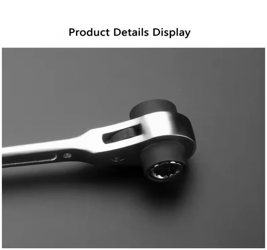 1pc 4 in 1 Dog Bone Ratchet Wrench Set, Double-Sided Automatic, Adjustable Steel, Multifunctional, Very Useful, for Easy Work