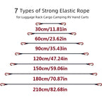 Packing Ropes Outdoor Elastic Bungee Cords with Red Hooks Stretch Lightweight for Bikes Car Luggage Roof Rack Strap
