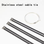 100Pcs 304#Stainless Steel Cable Ties 4.6mm Heavy Duty Self-Locking Cable Zip Tie