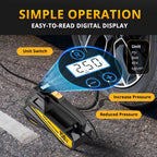 Corded Portable Car Air Pump Upgraded 12V 150PSI Electric Tire Inflator Pump Motorcycle Bike Ball LED Light Car Air Compressor