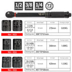 72T Torque Wrench 1/2'' 3/8'' 1/4'' Square Drive Preset Bicycle Torques Key Two-way Ratchet Car Bike Automotive Hand Tools
