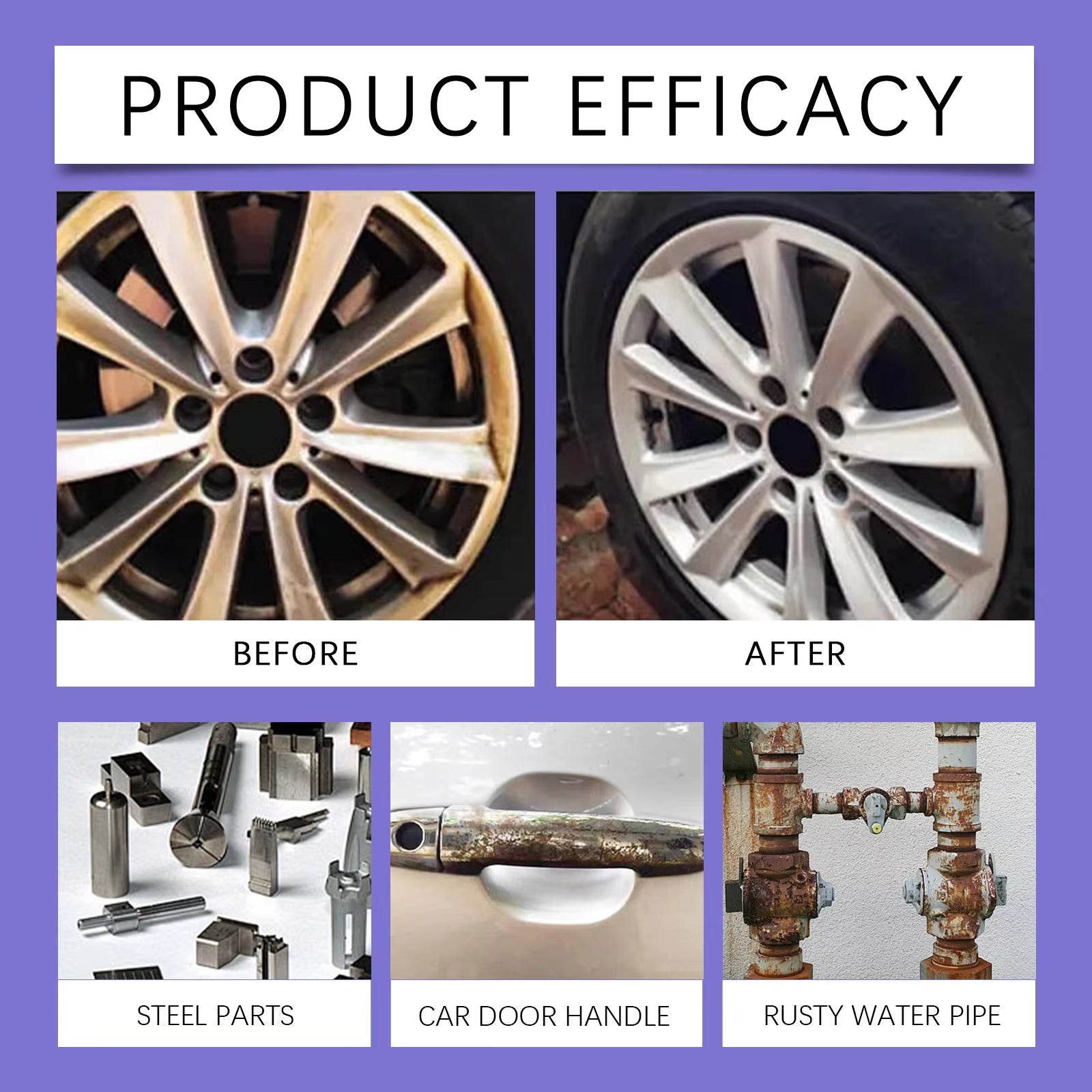 30ml Rust Remover Potent Car Detailing Maintenance Multi-Purpose Supplies Auto Accessories Gadget Anti-Rust Metal Chrome