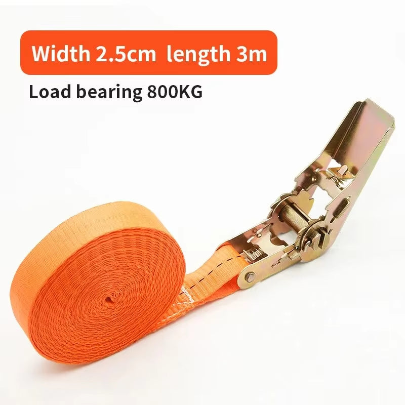 Heavy Duty Ratchet Straps with Metal Buckle - Tie Down Belts for Car, Truck, Cargo & Luggage