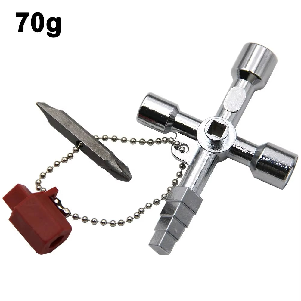 4in1 Silver Key Wrench Electrical Elevator Control Cabinet Valve Inner Triangle Quadrangle Screwdriver Tool Set