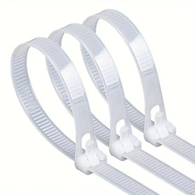 100Pcs Reusable Nylon Cable Ties 3.6x150mm, Lock Loop, Removable for Home Office Organization