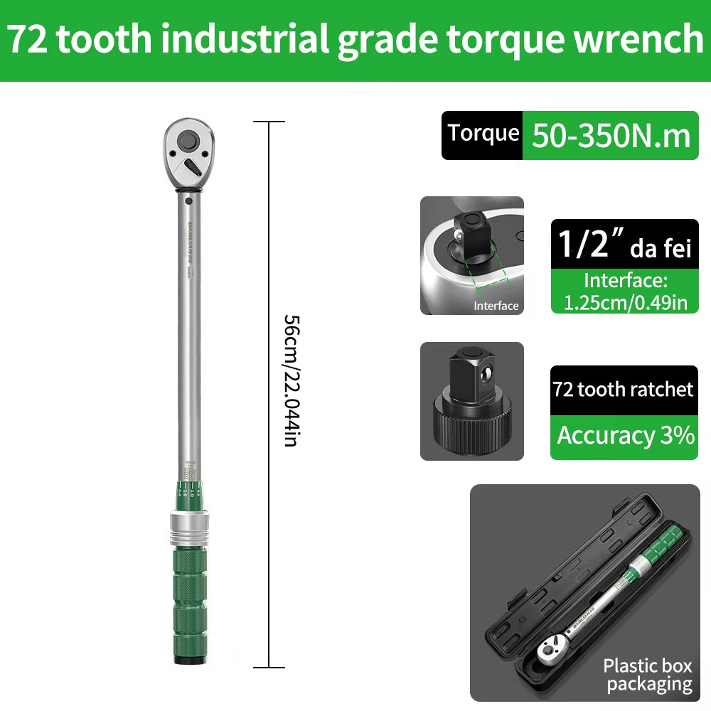2.5-30N.m 10-120N.m 50-350N.m Torque Wrench 1/4 3/8 1/2 inch square head torque key ±3% High Accuracy Torque Wrench Professional