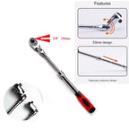 1/4 1/2 3/8 72-Tooth Carbon Steel Retractable Ratchet Wrench Automatic Quick Release Spanner Multifunctional Hand Tool