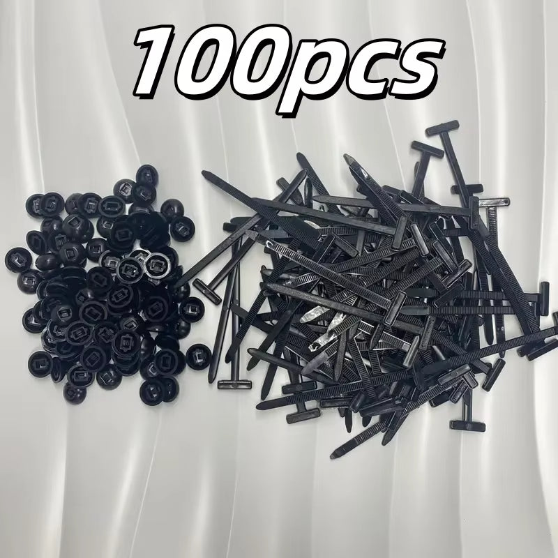 100pcs Heavy-Duty Self-Locking Nylon Cable Ties - UV-Resistant, High-Strength Fasteners for Car/Home/Office/Outdoor Use