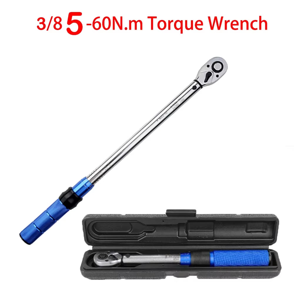 5-60N.m Torque Wrench 3/8 Inch Square Drive Torques Key ±3% High Precision Torque Wrench Professional Bicycle Automotive Tool