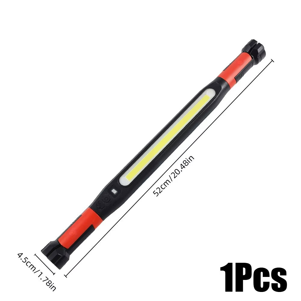 High Lumen Rechargeable LED Work Light for Car Emergency Repair, Powerful Magnetic Flashlight with Hooks and Magnetic Base