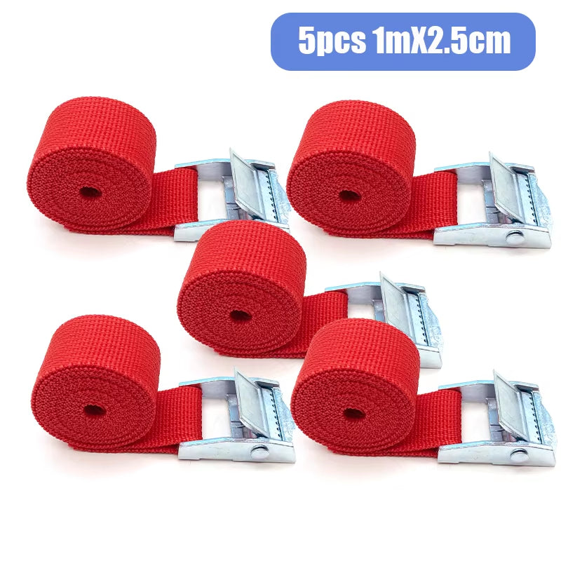 5/10 pcs 1M Buckle Tie-Down Belt Cargo Straps For Car Motorcycle Bike With Metal Buckle Tow Rope Strong Ratchet Belt for Luggage